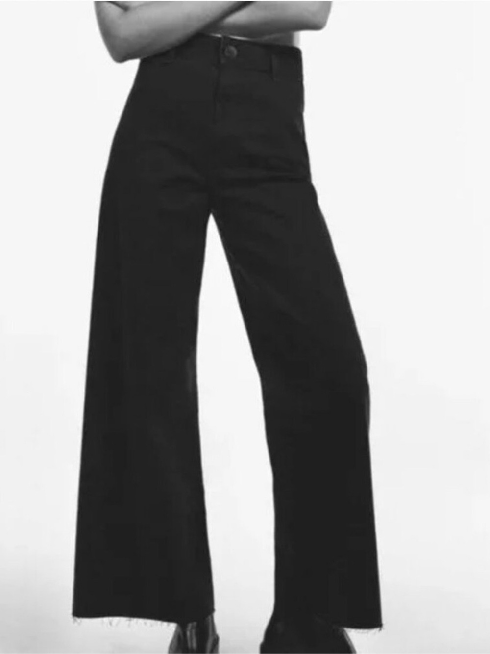 Zara Marine Straight High Waist Black Jeans